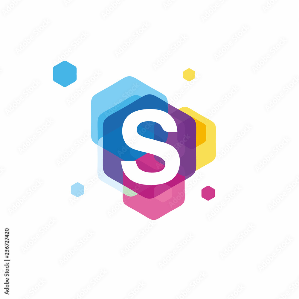 Wall mural colorful of letter s logo design concept, modern initial logo template