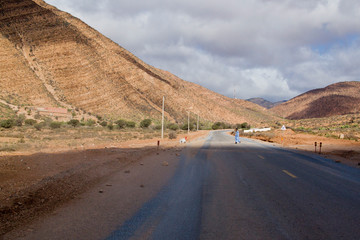 Fototapeta na wymiar Road in Africa, Moroccan landscapes