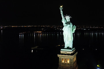 Aerial View of Statue of Liberty at Night © Brian E Kushner
