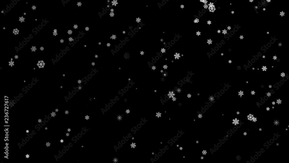 Aufkleber falling down right in slow motion snowflakes from left to right, calm snow, shot on snow snowfall sn