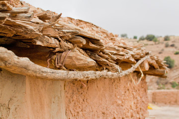 The roof of the African house of clay