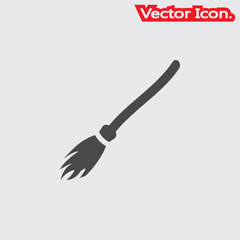 Broom icon isolated sign symbol and flat style for app, web and digital design. Vector illustration.
