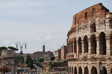 View of Colosseum - Rome, Italy.