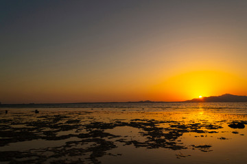 Sunrise on Red Sea. Egypt. Beautiful tropical seascape.