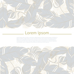 Feathers vector background for your text. Nature template for greeting card