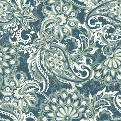 Paisley floral seamless pattern