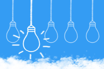 light bulb idea of shape cloud