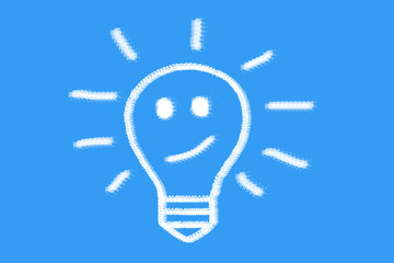 light bulb idea of shape cloud