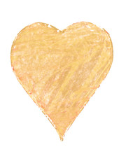 Herz mit gold farbe auf weisen hintergrund.