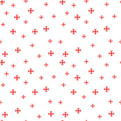White christmas seamless pattern with red snowflakes.
