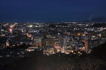 Fototapeta na wymiar 米子城跡から見た米子市の夜景