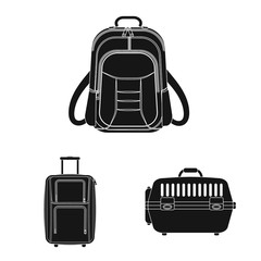 Isolated object of suitcase and baggage sign. Collection of suitcase and journey stock symbol for web.
