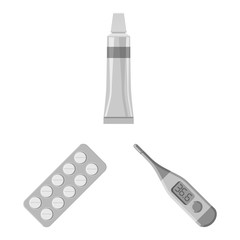 Isolated object of pharmacy and hospital sign. Set of pharmacy and business vector icon for stock.