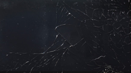 Broken and cracked smartphone glass