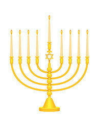 Festive of Hanukkah, Jewish holiday of lights, with golden lights.