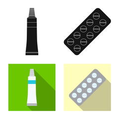 Isolated object of pharmacy and hospital symbol. Set of pharmacy and business stock symbol for web.