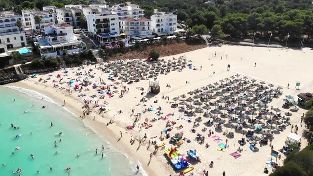 Flight over the bay of Portocolom, Punta des Jonc and Bay of Cala Marcal