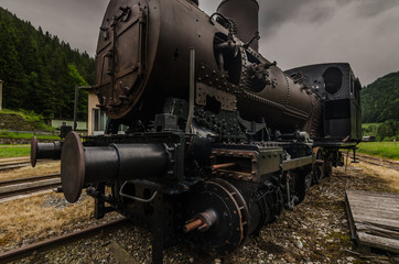 Fototapeta na wymiar dampflokomotive nahansicht