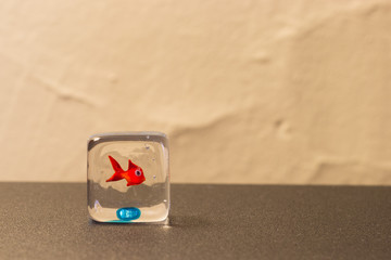 Glass Gold fish Ornament Left side