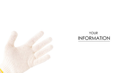Fototapeta premium Male hand in a working glove pattern on a white background isolation
