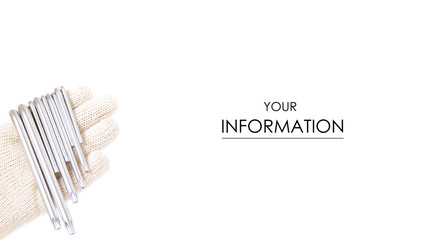 The socket wrenches in hand on white background isolation