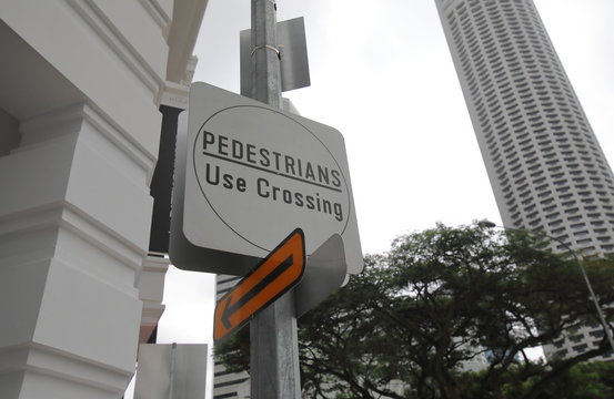Pedestrian crossing sign Singapore