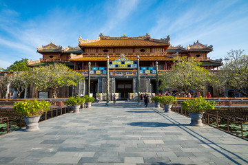 Imperial Royal Palace of Nguyen dynasty in Hue, Vietnam. Unesco World Heritage Site.