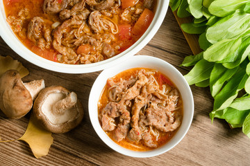 Chinese traditional food,Mushroom and sirloin