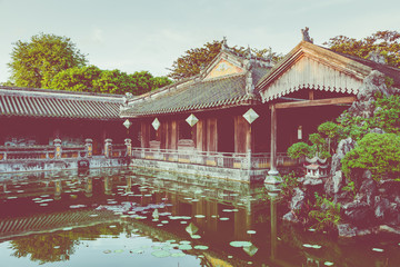 Imperial Royal Palace of Nguyen dynasty in Hue, Vietnam. Unesco World Heritage Site.