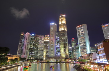 Fototapeta premium Singapore night cityscape