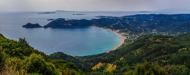 Corfu island Agios Georgios gulf panorama