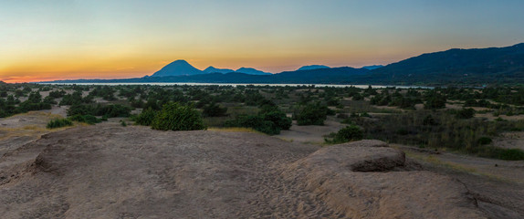 Corfu Island Corission lake panorama
