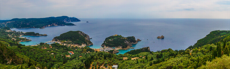 Fototapeta na wymiar Corfu island Paleokastritsa panorama