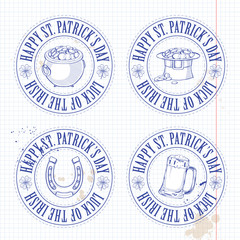 Stickers set for Saint Patricks Day