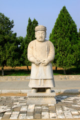 Obraz premium civil official sculpture in the Eastern Tombs of the Qing Dynasty, China.
