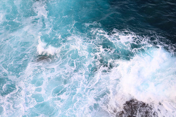 blue and white foamy ocean waves