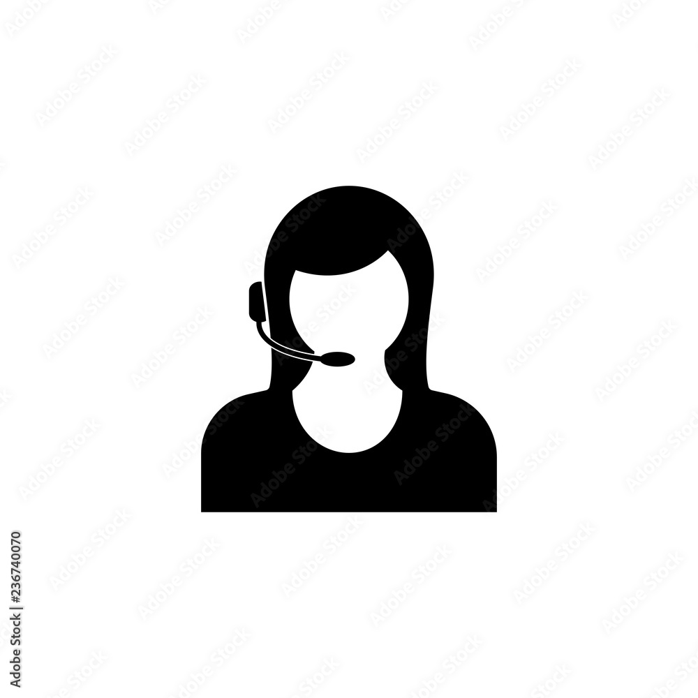 Poster call center worker vector icon. assistant,callback symbol flat vector sign isolated on white backgro