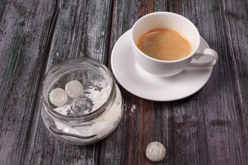 morning coffee with sweets, утренний кофе со сладостями