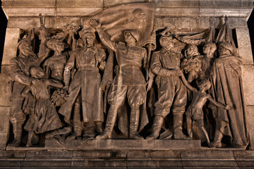 Monument to Soviet soldiers for victory in the second world war at night