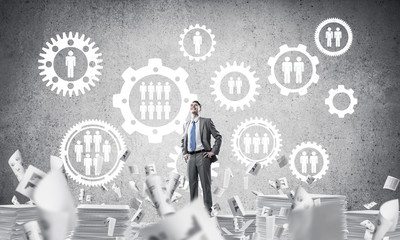 Successful confident businessman in suit.