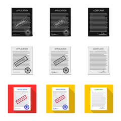 Vector design of form and document icon. Set of form and mark stock symbol for web.