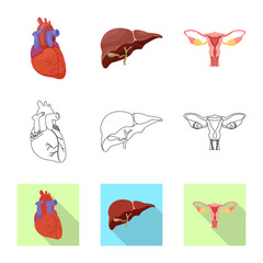 Vector design of body and human logo. Set of body and medical vector icon for stock.