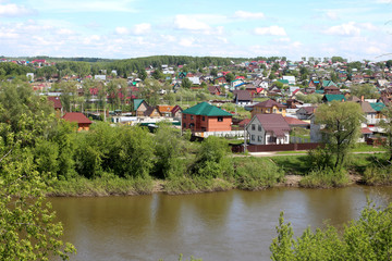 Fototapeta na wymiar village on the river Siberian in Russia
