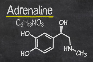 Blackboard with the chemical formula of Adrenaline © Zerbor