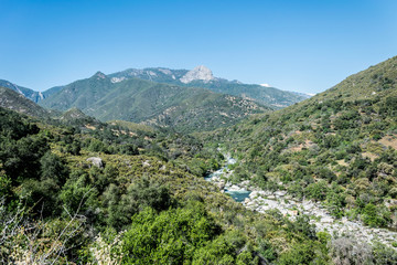 Fototapeta na wymiar Summer mountain landscape in Sierra Nevada, California, USA. Kings Canyon and Sequoia National Park