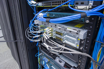 Close up modern server computer, Super Computer, Data center