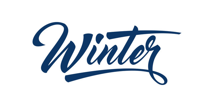 Winter calligraphic text