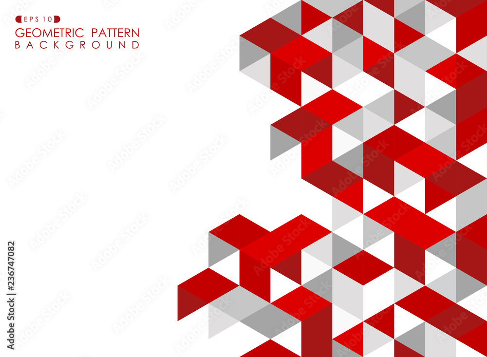 Aufkleber abstract red geometric background with polygonal triangles.