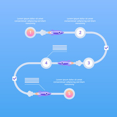 Startup project steps infographics. Vector flat illustration