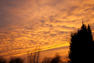 Beautiful and colorful sunset. Red color.